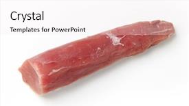  Presentation with tenderloin - Colorful PPT theme enhanced with raw pork tenderloin backdrop and a white colored foreground
