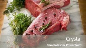  Presentation with tenderloin - Cool new presentation theme with raw porterhouse and tenderloin backdrop and a gray colored foreground