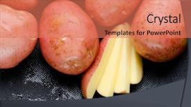  Presentation with potato - Amazing PPT layouts having raw-potatoes-and-potato-slices backdrop and a coral colored foreground