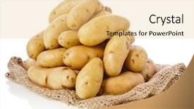  Presentation with potato - PPT layouts enhanced with raw potatoes heap with sack background and a lemonade colored foreground