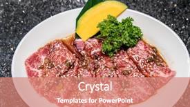  Presentation with meat beef - Theme consisting of raw premium wagyu beef meat background and a coral colored foreground
