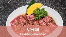  Presentation with wagyu - Beautiful slides featuring raw premium wagyu beef meat backdrop and a coral colored foreground