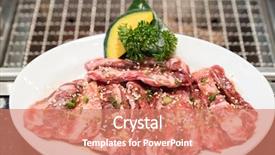  Presentation with wagyu - Theme having raw premium wagyu beef rib background and a coral colored foreground