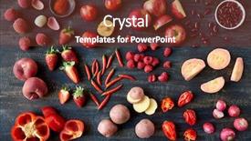  Presentation with guava fruits - Cool new slides with raw produce red fruits backdrop and a tawny brown colored foreground