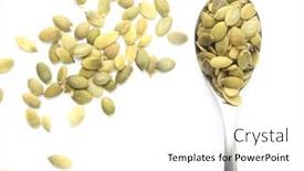  Presentation with pumpkin seeds - Amazing slide set having raw pumpkin seeds backdrop and a white colored foreground