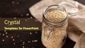  Presentation with quinoa - Cool new PPT theme with raw-quinoa-seeds backdrop and a tawny brown colored foreground