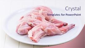  Presentation with rabbit - Colorful presentation enhanced with raw-rabbit-legs-on-white backdrop and a sky blue colored foreground