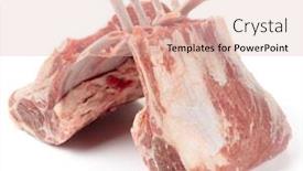  Presentation with frames isolated on white brown - Audience pleasing presentation theme consisting of raw rack of lamb isolated backdrop and a lemonade colored foreground
