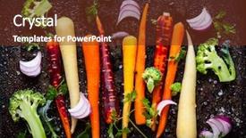  Presentation with onion - PPT layouts featuring raw rainbow carrot broccoli background and a tawny brown colored foreground