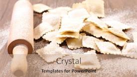  Presentation with italian - Amazing slides having raw-ravioli-cooking-homemade-italian backdrop and a coral colored foreground