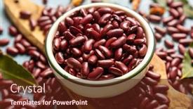  Presentation with food red - PPT layouts consisting of raw-red-kidney-beans-healthy background and a tawny brown colored foreground