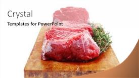  Presentation with fresh meat - Presentation theme having transformation - sticky note on cork board background and a coral colored foreground