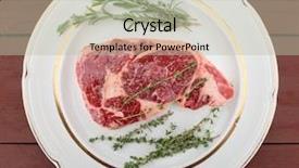  Presentation with herbs - Presentation with raw rib-eye steak withe background and a  colored foreground