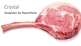  Presentation with bone - Slides featuring raw-rib-steak-with-bone background and a white colored foreground