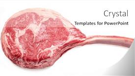  Presentation with bone - Presentation theme with raw-rib-steak-with-bone background and a white colored foreground