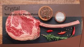  Presentation with bone - Theme enhanced with raw-rib-steak-with-bone background and a coral colored foreground