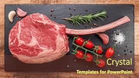  Presentation with bone - Theme consisting of raw-rib-steak-with-bone background and a tawny brown colored foreground