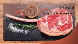  Presentation with bone - Slide deck having raw-rib-steak-with-bone background and a coral colored foreground