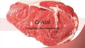  Presentation with beef - Slide set with raw ribeye beef steak isolated background and a  colored foreground