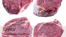  Presentation with flame nutrition beef steaks - Slides featuring raw ribeye steaks or beef background and a  colored foreground