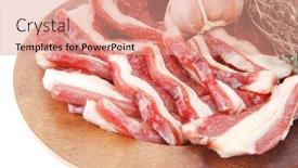  Presentation with ribs - PPT theme with raw-ribs-with-thyme background and a coral colored foreground