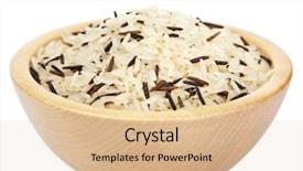  Presentation with rice - Amazing PPT theme having raw rice in bowl isolated backdrop and a coral colored foreground