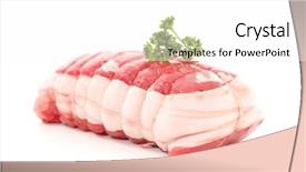  Presentation with roast beef - Slide set consisting of raw roast beef isolated background and a white colored foreground