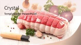  Presentation with roast beef - Theme enhanced with raw roast beef background and a lemonade colored foreground