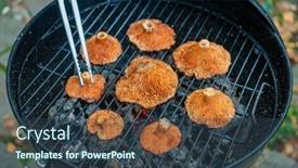  Presentation with saffron - Theme enhanced with raw-saffron-milk-cap-mushrooms background and a ocean colored foreground