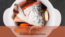  Presentation with salmon fish - Colorful presentation theme enhanced with raw salmon for fish soup backdrop and a red colored foreground
