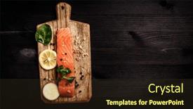  Presentation with lemons - PPT layouts featuring raw-salmon-steak-with-pepper background and a wine colored foreground