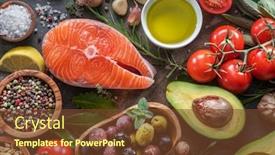  Presentation with graphite - PPT theme featuring raw-salmon-with-spices background and a tawny brown colored foreground
