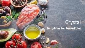  Presentation with graphite - Presentation design enhanced with raw-salmon-with-spices background and a gray colored foreground