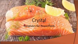  Presentation with salmon - Colorful slide deck enhanced with raw salmon backdrop and a yellow colored foreground