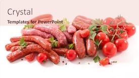  Presentation with barbecue - Amazing slide set having raw sausage for barbecue backdrop and a lemonade colored foreground