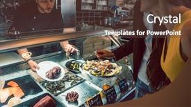  Presentation with freezer - Beautiful PPT theme featuring raw seafood from the freezer backdrop and a tawny brown colored foreground