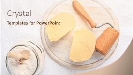  Presentation with dough - Slides with raw-shortcrust-pastry-fresh-prepared background and a lemonade colored foreground