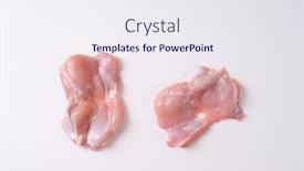 Presentation with chicken - Beautiful presentation theme featuring raw skinless chicken thighs backdrop and a sky blue colored foreground