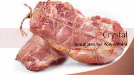  Presentation with bacon - PPT theme with raw-smoked-bacon-whole-piece background and a coral colored foreground
