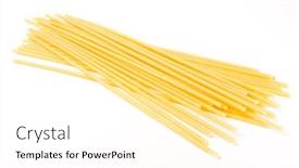  Presentation with spaghetti - Cool new PPT theme with raw-spaghetti-pasta-on-white backdrop and a white colored foreground