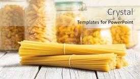  Presentation with spaghetti - Amazing slide set having raw-spaghetti-pasta-on-white backdrop and a lemonade colored foreground