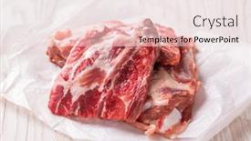  Presentation with ribs - Presentation design featuring raw-spare-ribs-on-white background and a sky blue colored foreground