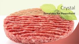 Presentation with steak - Presentation consisting of raw-steak background and a blonde colored foreground