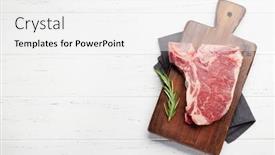  Presentation with bone - Presentation theme enhanced with raw-t-bone-beef-steak background and a white colored foreground