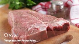  Presentation with bone - Colorful slide deck enhanced with raw t-bone steak backdrop and a red colored foreground
