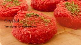  Presentation with raw meat - Slides enhanced with raw tartar steak meat background and a red colored foreground