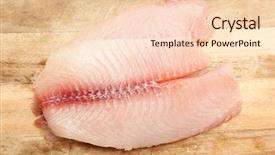 Presentation with cutting board - Beautiful PPT layouts featuring raw tilapia fillet on wooden backdrop and a lemonade colored foreground