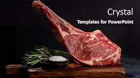  Presentation with grilling - Slides enhanced with raw-tomahawk-beef-steak background and a black colored foreground