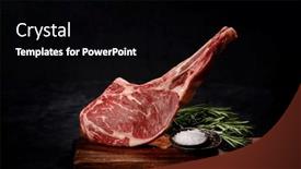  Presentation with grilling - Slides with raw-tomahawk-beef-steak background and a black colored foreground