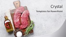  Presentation with cutting board - Amazing slide set having raw top blade or denver backdrop and a white colored foreground